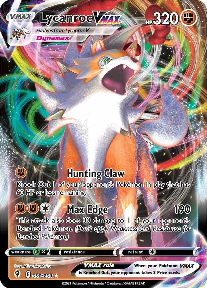 Lycanroc VMAX [SWSH07: Evolving Skies] 092/203