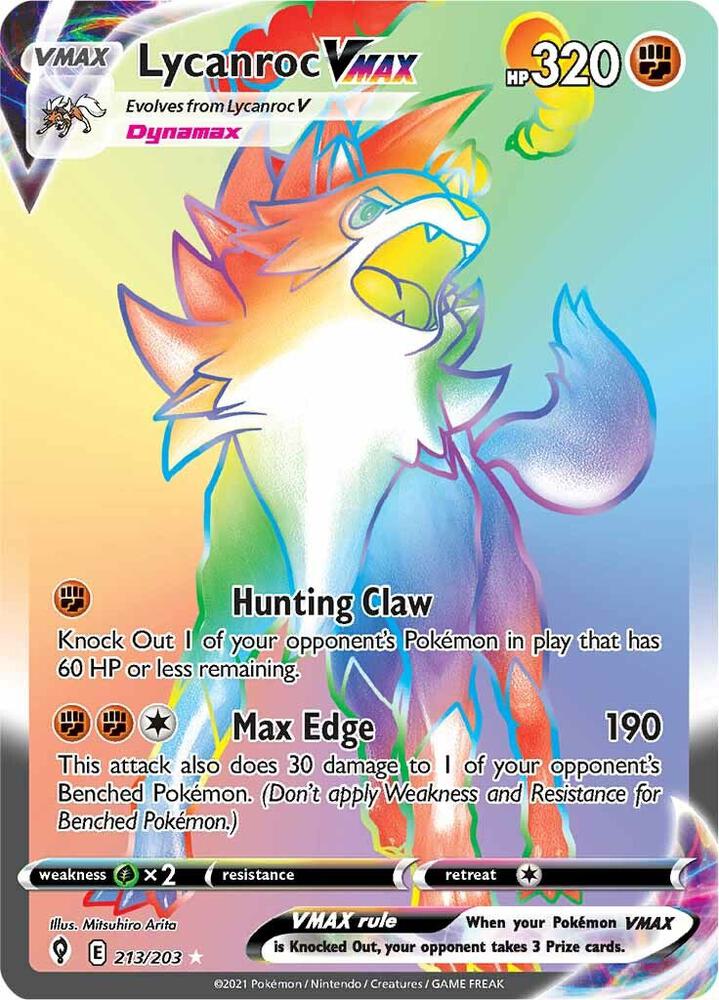 Lycanroc VMAX (Secret) [SWSH07: Evolving Skies] 213/203