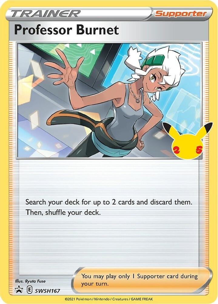 Professor Burnet - SWSH167 (25th Anniversary Stamp) [SWSH: Sword & Shield Promo Cards] SWSH167
