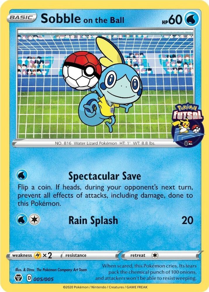 Sobble on the Ball - 005/005 (Pokemon Futsal) [Miscellaneous Cards & Products] 005/005