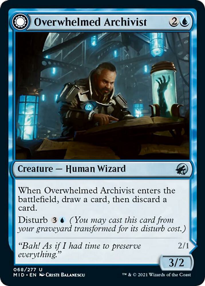 Overwhelmed Archivist [Innistrad: Midnight Hunt] 68
