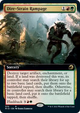 Dire-Strain Rampage (Extended Art) [Innistrad: Midnight Hunt] 370