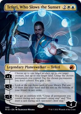 Teferi, Who Slows the Sunset (Borderless) [Innistrad: Midnight Hunt] 280