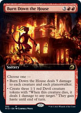 Burn Down the House (Extended Art) [Innistrad: Midnight Hunt] 352
