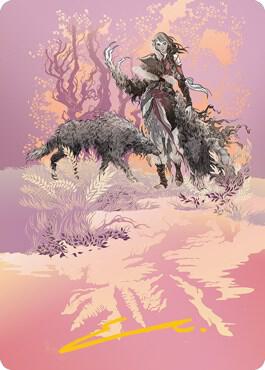 Arlinn, the Pack's Hope Art Card (03/81) (Gold-Stamped Signature) [Art Series: Innistrad: Midnight Hunt] 3