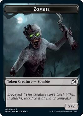Zombie (005) // Clue Double-Sided Token [Innistrad: Midnight Hunt] 5 // 16