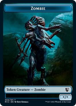 Zombie (004) // Zombie (005) Double-Sided Token [Commander: Innistrad: Midnight Hunt] 4 // 5