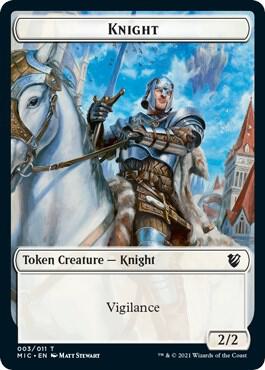 Knight // Wolf Double-Sided Token [Commander: Innistrad: Midnight Hunt] 3 // 13