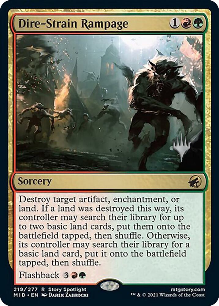 Dire-Strain Rampage [Promo Pack: Innistrad: Midnight Hunt] 219