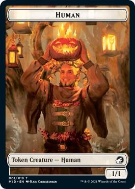 Human (001) // Devil (006) Double-sided Token [Innistrad: Midnight Hunt] 1 // 6
