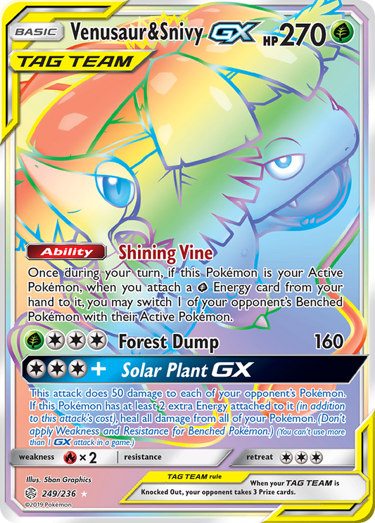 Venusaur & Snivy-GX - 249/236 Cosmic Eclipse