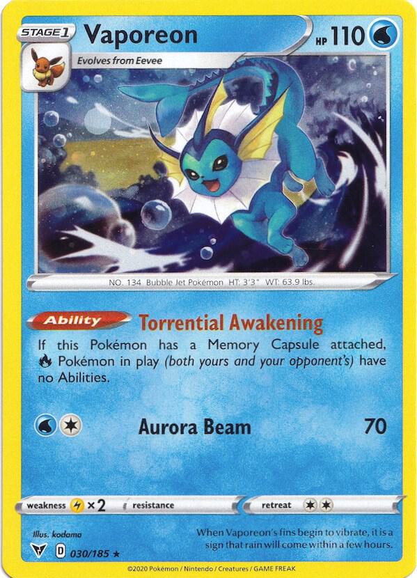 Vaporeon - 030/185 (Cosmos Holo) [Miscellaneous Cards & Products] 030/185
