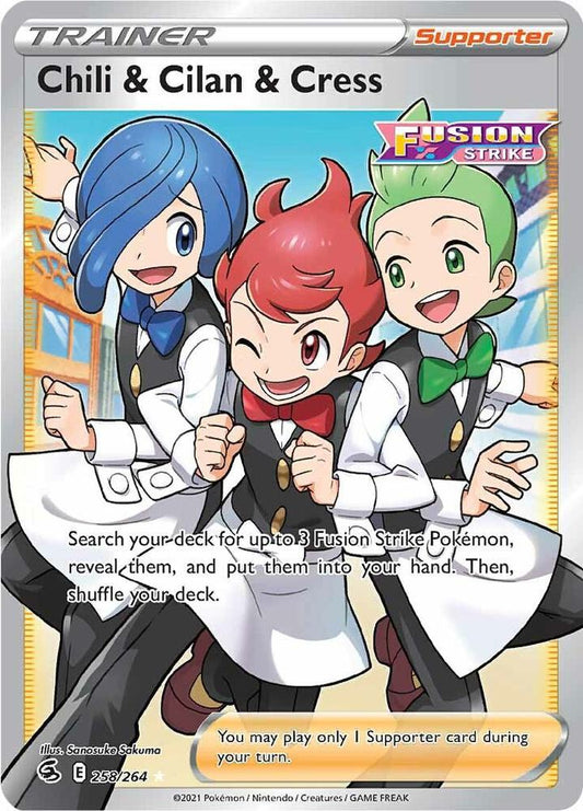 Chili & Cilan & Cress (Full Art) [SWSH08: Fusion Strike] 258/264
