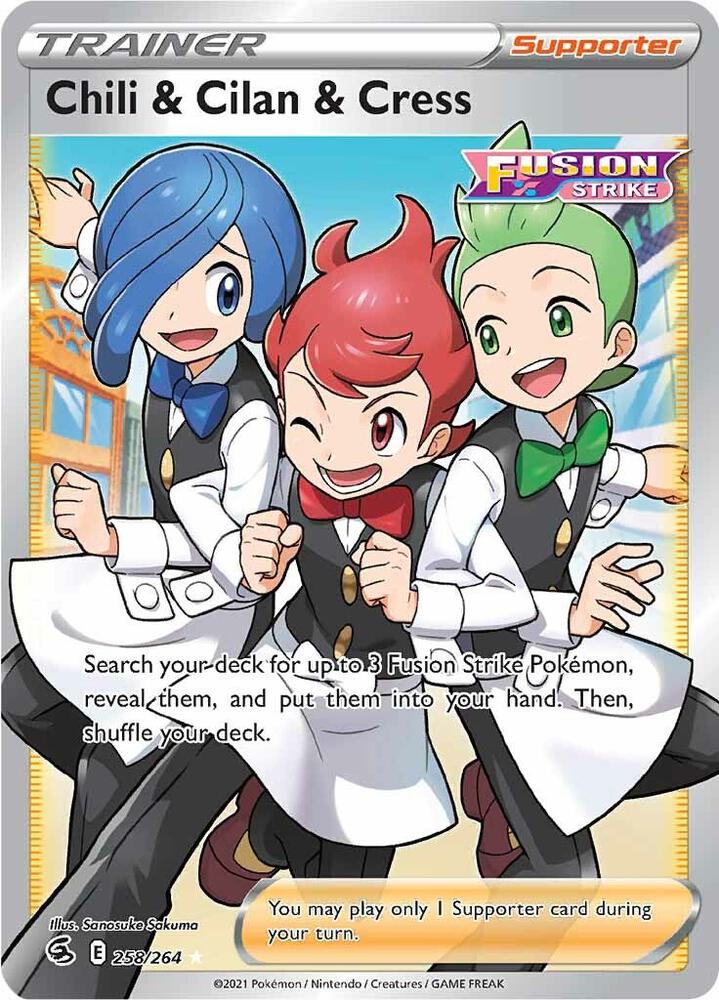Chili & Cilan & Cress (Full Art) [SWSH08: Fusion Strike] 258/264
