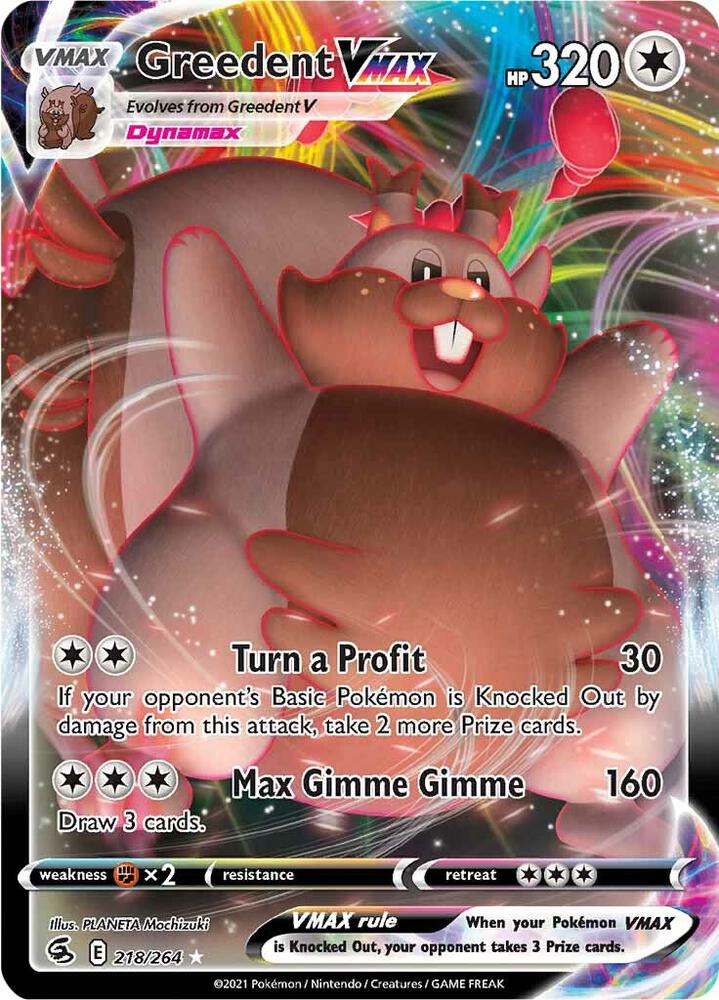 Greedent VMAX [SWSH08: Fusion Strike] 218/264
