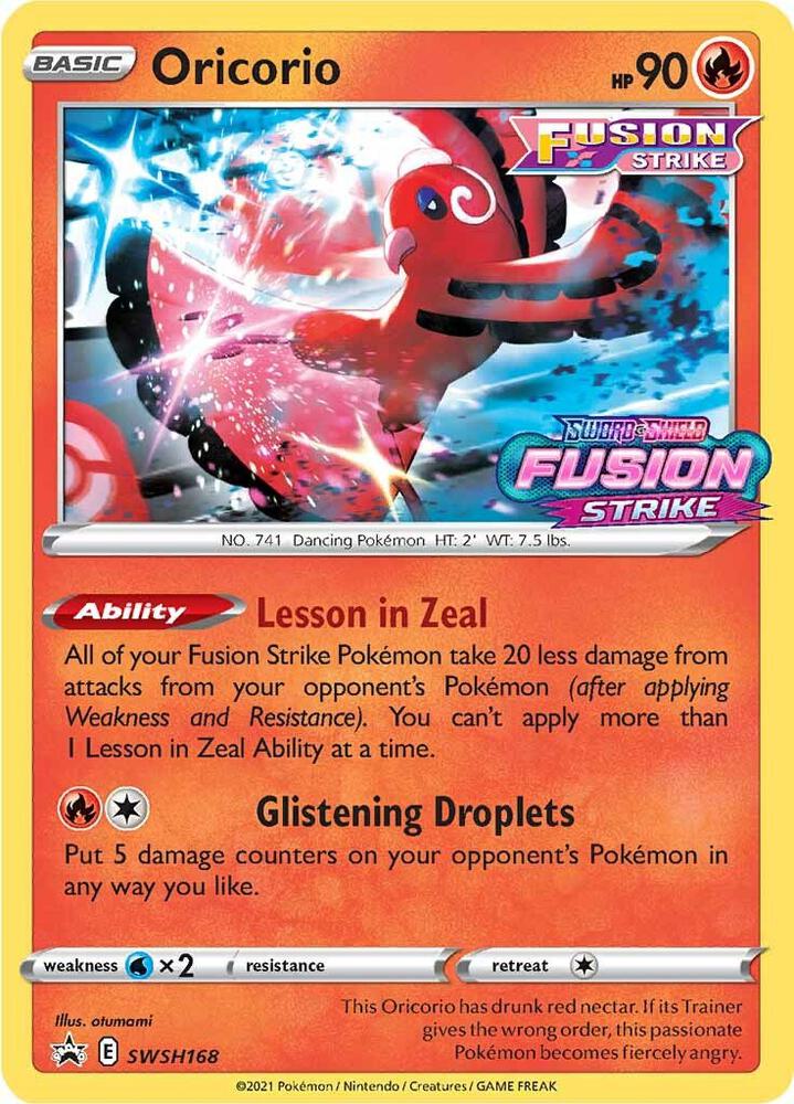 Oricorio - SWSH168 (Prerelease) [SWSH: Sword & Shield Promo Cards] SWSH168