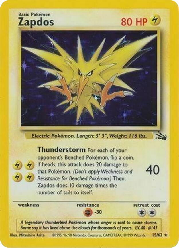 Zapdos - 15/62 (Cosmos Holo) [Miscellaneous Cards & Products] 015/062