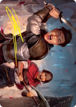 Daybreak Combatants Art Card (Gold-Stamped Signature) [Art Series: Innistrad: Crimson Vow] 42