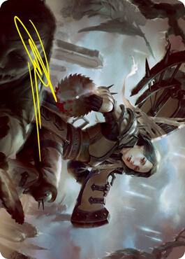 Sawblade Slinger Art Card (Gold-Stamped Signature) [Art Series: Innistrad: Crimson Vow] 54