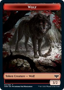 Wolf (011) // Boar Double-Sided Token [Innistrad: Crimson Vow] 11 // 12
