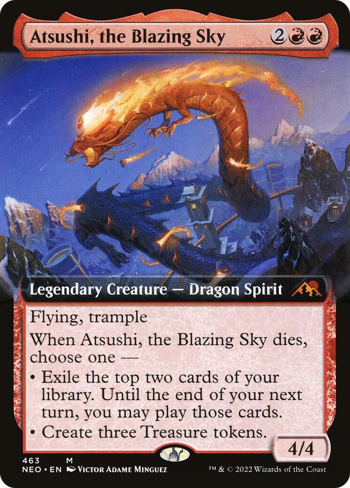 Atsushi, the Blazing Sky (Extended Art) [Kamigawa: Neon Dynasty] 463