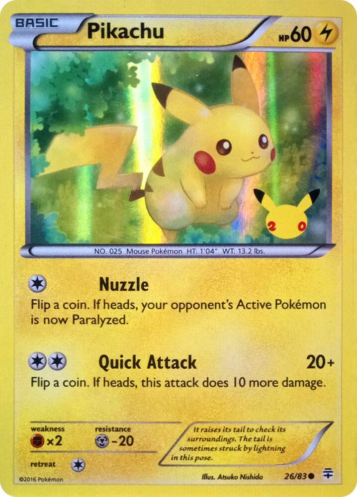 Pikachu - 26/83 (20th Anniversary) [Miscellaneous Cards & Products] 026/083