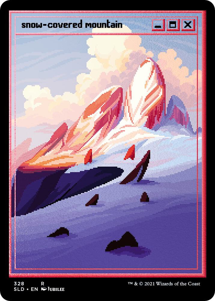 Snow-Covered Mountain (PixelSnowLands.jpg) (Foil Etched) [Secret Lair Drop Series] 328