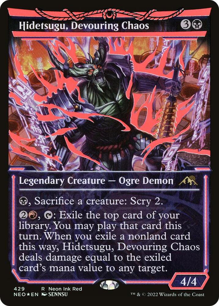 Hidetsugu, Devouring Chaos (Neon Red) [Kamigawa: Neon Dynasty] 429