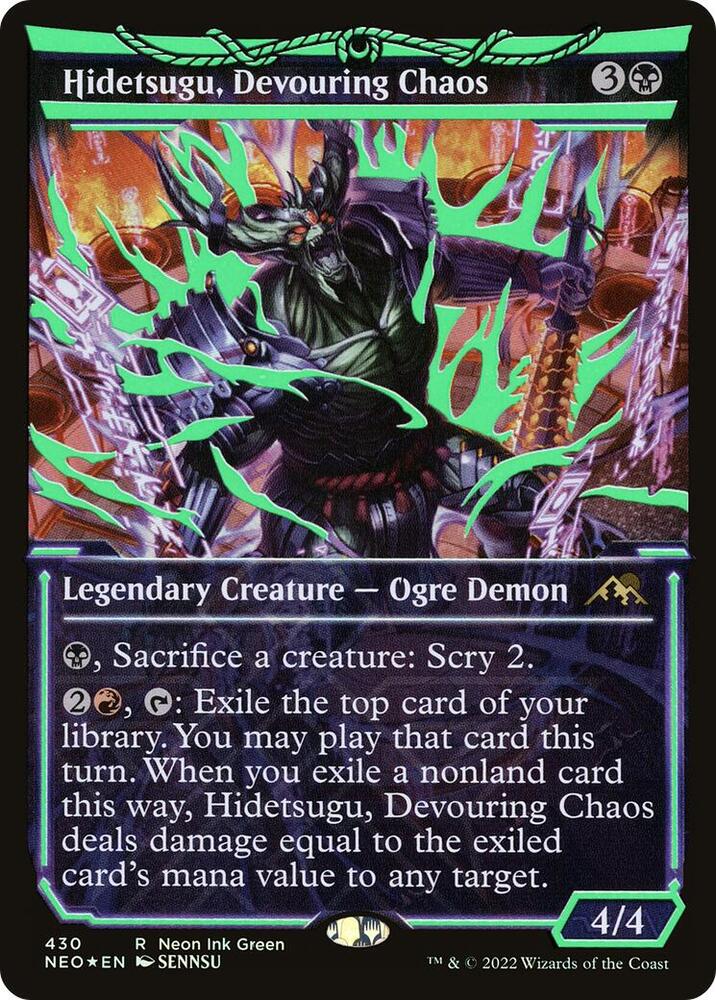 Hidetsugu, Devouring Chaos (Neon Green) [Kamigawa: Neon Dynasty] 430