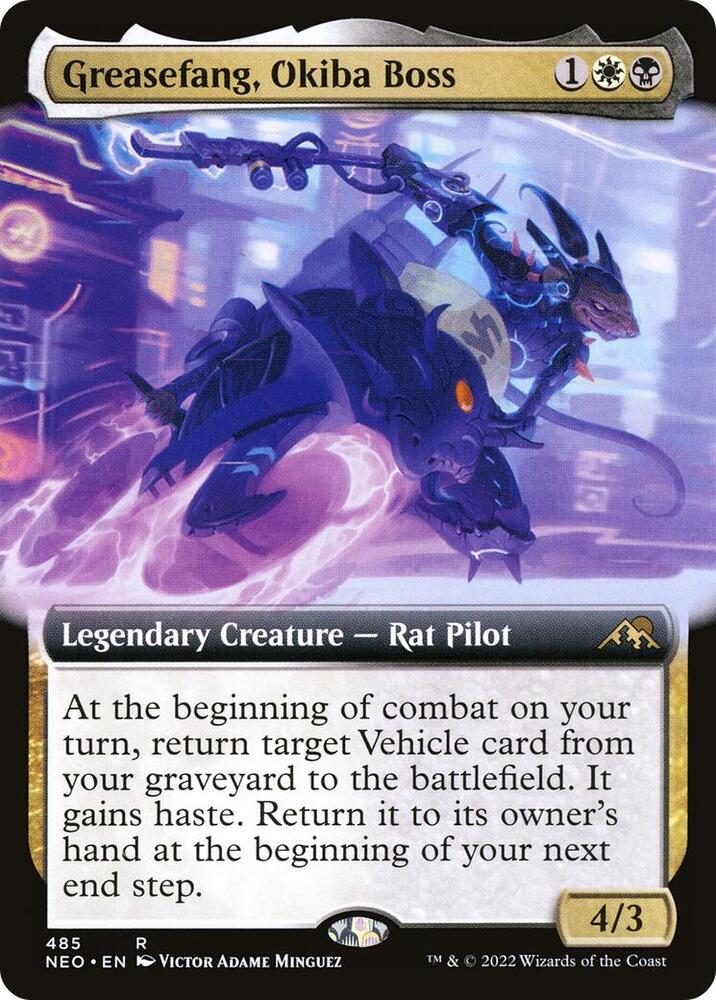 Greasefang, Okiba Boss (Extended Art) [Kamigawa: Neon Dynasty] 485