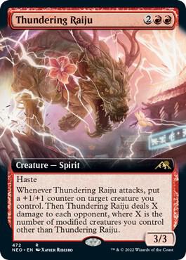 Thundering Raiju (Extended Art) [Kamigawa: Neon Dynasty] 472