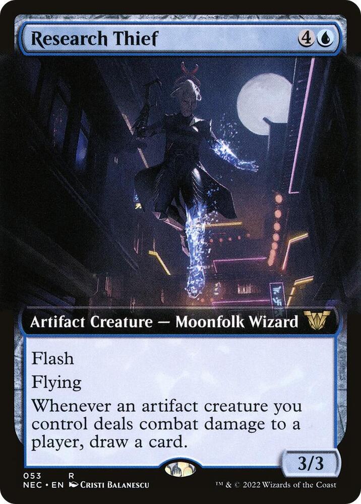 Research Thief (Extended Art) [Commander: Kamigawa: Neon Dynasty] 53