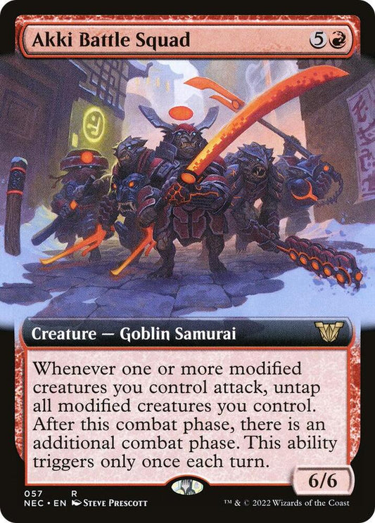 Akki Battle Squad (Extended Art) [Commander: Kamigawa: Neon Dynasty] 57