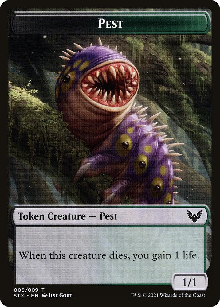 Pest (005) // Blood (017) Double-Sided Token (Challenger 2022) [Unique and Miscellaneous Promos] 5 // 17