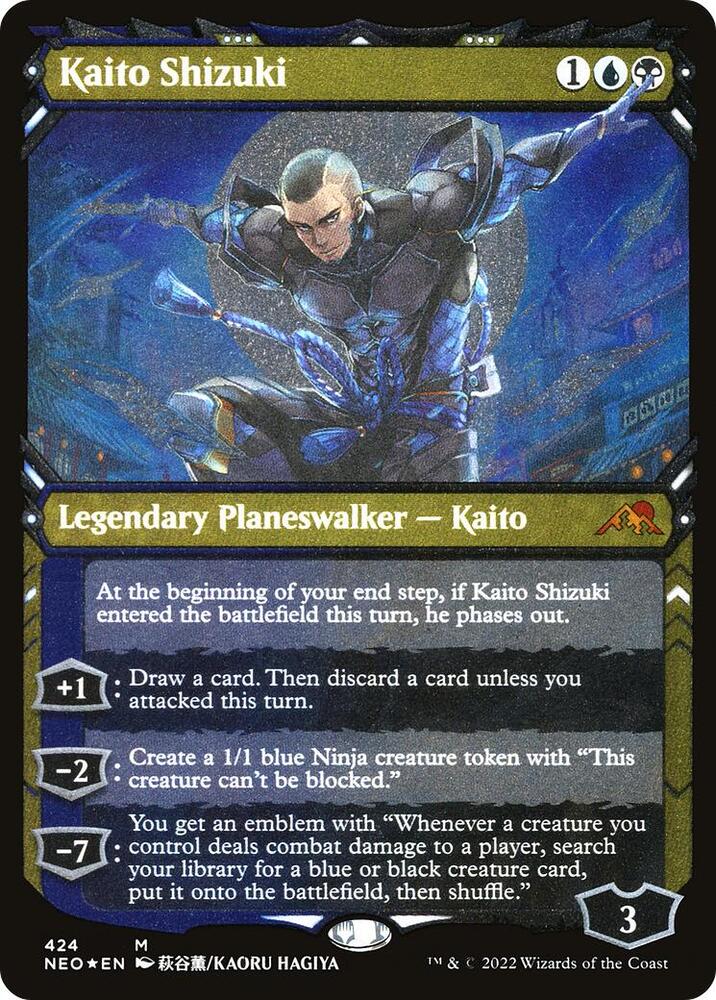 Kaito Shizuki (Showcase) (Foil Etched) [Kamigawa: Neon Dynasty] 424