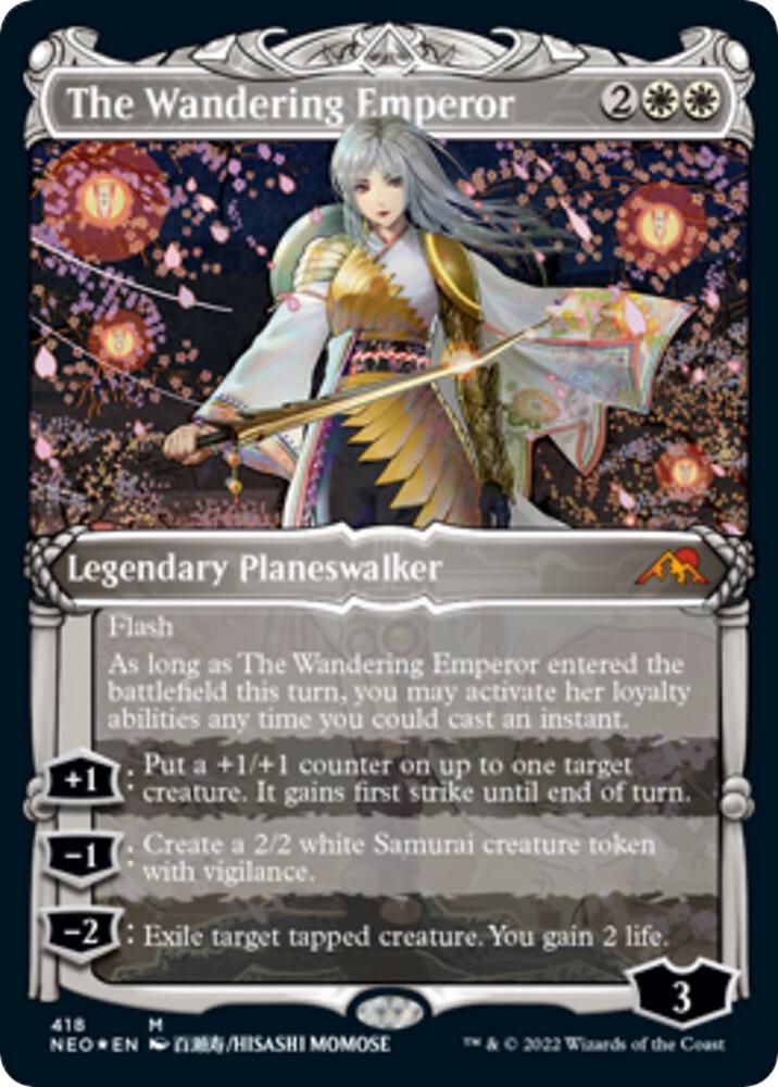 The Wandering Emperor (Showcase) (Foil Etched) [Kamigawa: Neon Dynasty] 418