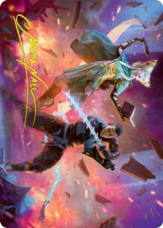 Explosive Entry Art Card (Gold-Stamped Signature) [Art Series: Kamigawa: Neon Dynasty] 13