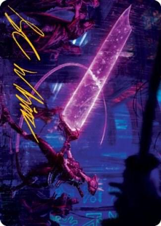Enormous Energy Blade Art Card (Gold-Stamped Signature) [Art Series: Kamigawa: Neon Dynasty] 16