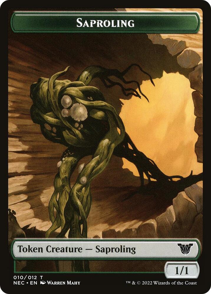Saproling // Spirit (002) Double-Sided Token [Commander: Kamigawa: Neon Dynasty] 10 // 2