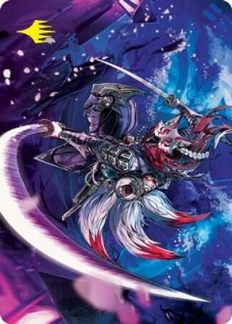 Blade-Blizzard Kitsune Art Card (Gold-Stamped Signature) [Art Series: Kamigawa: Neon Dynasty] 47
