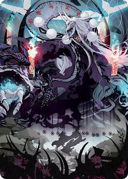 Echo of Death's Wail Art Card [Art Series: Kamigawa: Neon Dynasty] 55