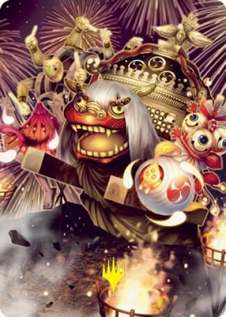 March of Reckless Joy Art Card (Gold-Stamped Signature) [Art Series: Kamigawa: Neon Dynasty] 62