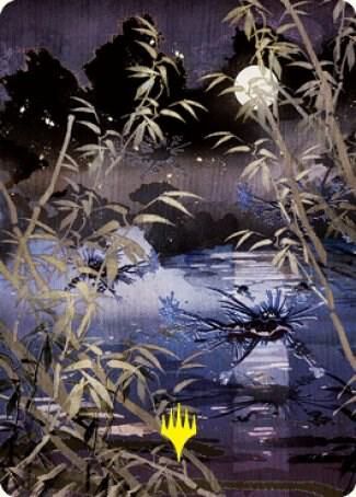 Swamp (297) Art Card (Gold-Stamped Signature) [Art Series: Kamigawa: Neon Dynasty] 81