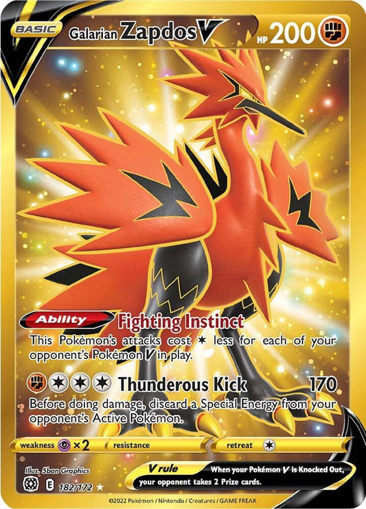 Galarian Zapdos V (Secret) [SWSH09: Brilliant Stars] 182/172