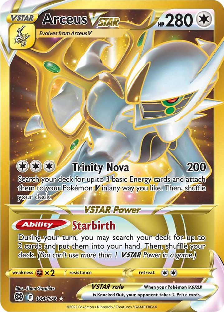 Arceus VSTAR (Secret) (184) [SWSH09: Brilliant Stars] 184/172