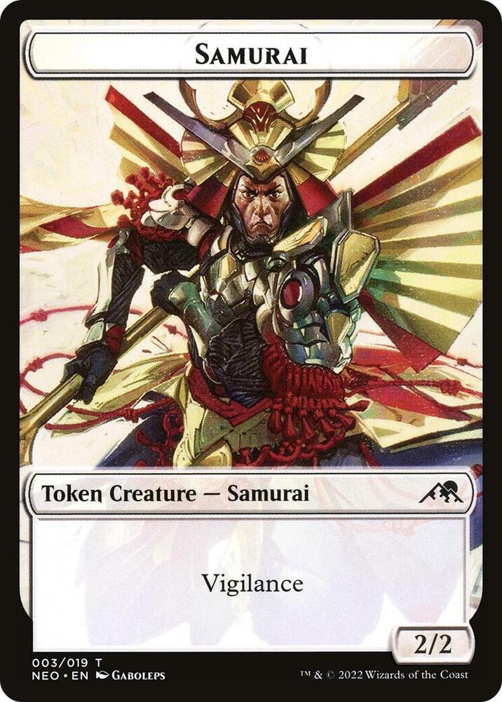 Samurai (003) // Ninja (004) Double-sided Token [Kamigawa: Neon Dynasty] 3 // 4