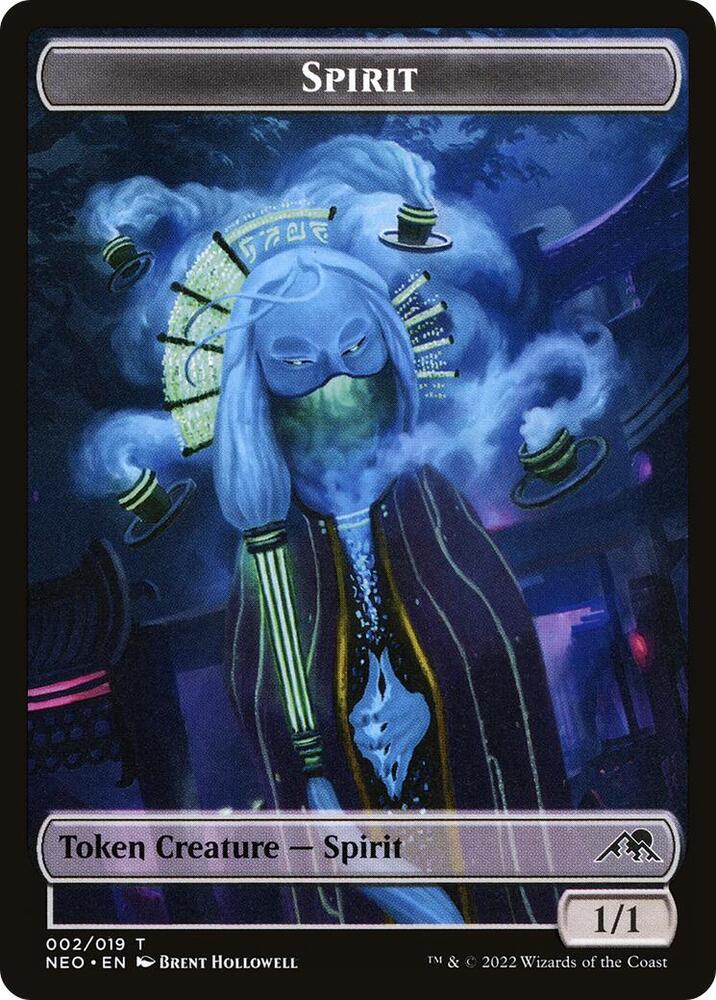 Spirit (002) // Spirit (011) Double-sided Token [Kamigawa: Neon Dynasty] 2 // 11