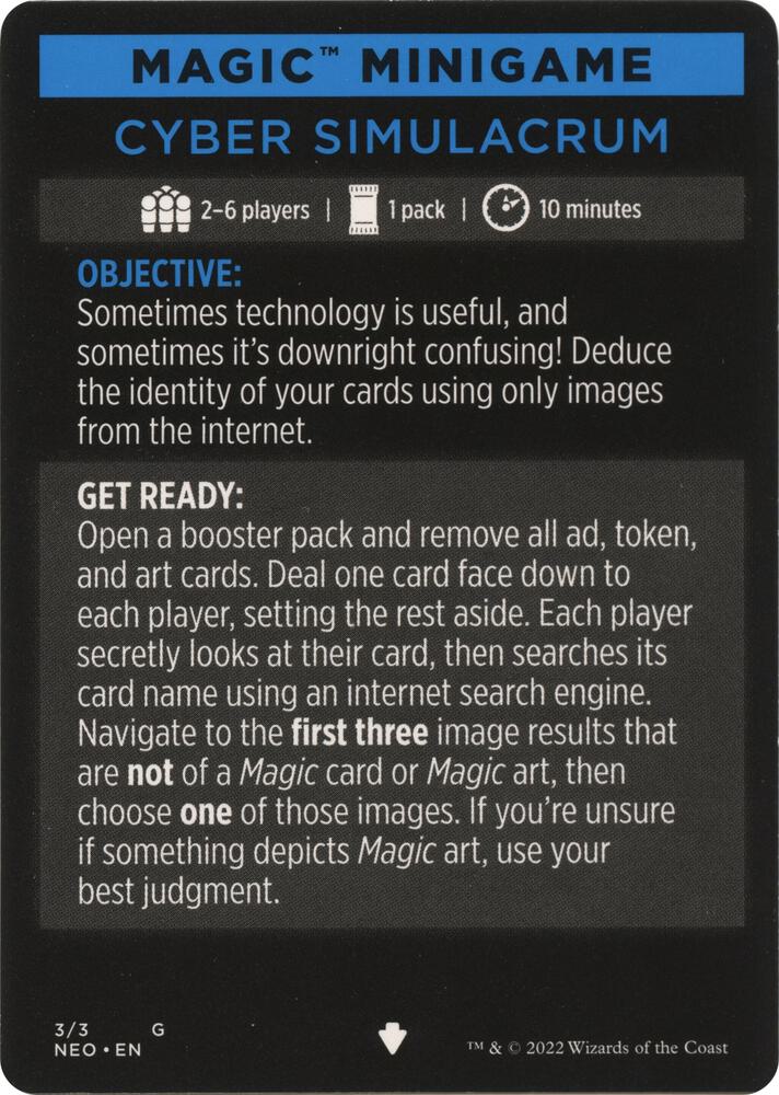 Magic Minigame: Cyber Simulacrum [Kamigawa: Neon Dynasty] 3