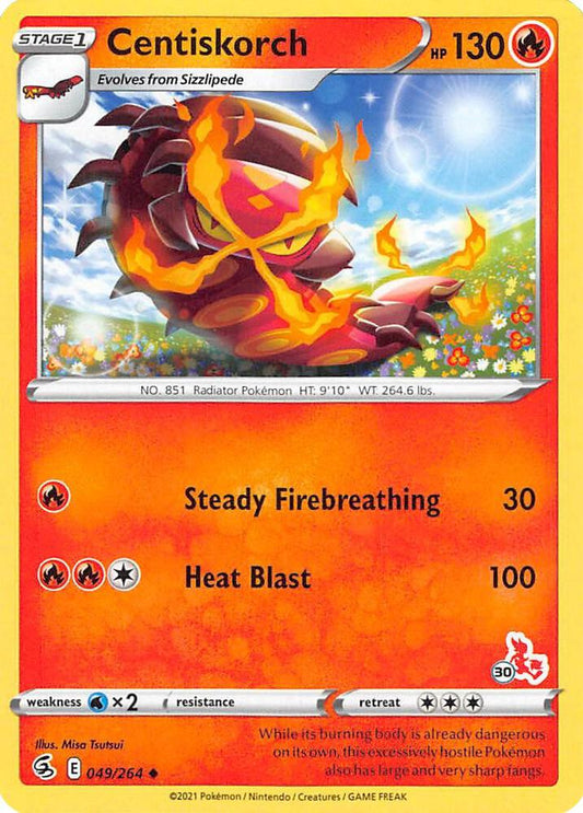 Centiskorch - 049/264 (#30 Cinderace Stamped) [Battle Academy 2022] 049/264