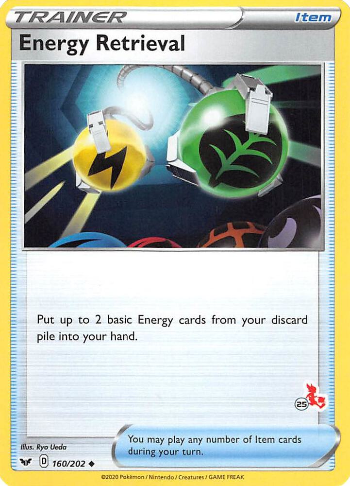 Energy Retrieval - 160/202 (#25 Cinderace Stamped) [Battle Academy 2022] 160/202